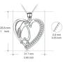 Penguin Necklace Sterling Silver Cubic Zirconia Heart Shape Penguin Gifts for Women Girls, 18''