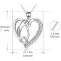 Penguin Necklace Sterling Silver Cubic Zirconia Heart Shape Penguin Gifts for Women Girls, 18''
