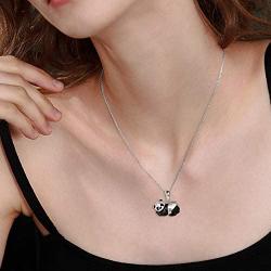 Panda Urn Necklace for Ashes 925 Sterling Silver Origami Panda Pendant Cremation Keepsake Necklace for Women Jewelry