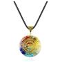 KANGSHUN Natural Crystal Stone Pendant - 7 Chakra Stones Pendent Necklace with Adjustable Cord - Chakras Healing Tools for EMF Protection and Spiritual Healing Patients Gift