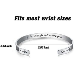 ❤Gift For Mothers Day❤WingLoveLemonmini Inspiring Stainless Steel Cuff Bracelet Carved Spell Cuff Bracelet Friendship Bracelet Personalized Christmas Gift Friendship Gift Inspirational Gift for Women for girls for boy