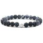 MJartoria Distance Relationship Bracelet Stretch Stone Beads Hers and His Couple Bracelet Energy Healing Stone Crystals Stretch Bracelet for Women Men