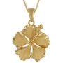 Sterling Silver 23mm Hibiscus Pendant Necklace, 16+2'' Extender