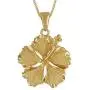 Sterling Silver 23mm Hibiscus Pendant Necklace, 16+2'' Extender