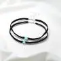 VIKI LYNN Black Velvet Choker Necklace Adjustable Blue Moonstone Choker Collar Necklace