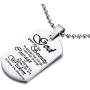 Zuo Bao Meaningful Words Hand Stamped Stainless Steel Dog Tag Pendant Necklace Inspirational Gifts