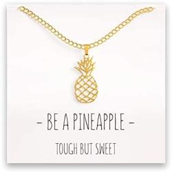Happy Kisses Pineapple Necklace – Be A Pineapple Pendant – Message Card