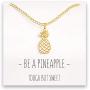Happy Kisses Pineapple Necklace – Be A Pineapple Pendant – Message Card