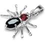 Silvershake Petite 925 Sterling Silver Gemstone Spider Pendant with 18 Inch Necklace