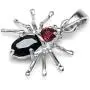 Silvershake Petite 925 Sterling Silver Gemstone Spider Pendant with 18 Inch Necklace Silvershake Petite 925 Sterling Silver Gemstone Spider Pendant with 18 Inch Necklace