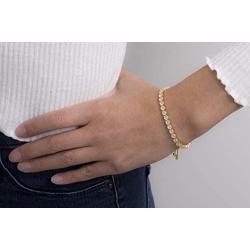 Mia Sarine 3mm Round Cubic Zirconia Adjustable Bolo Tennis Bracelet for Women