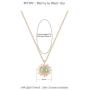 MTMY 14K Gold Evil Eye Necklace Round Sun Medallion Dainty Turquoise Pendant Simple Necklace Jewelry for Women