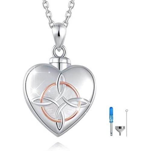 FREECO Sterling Silver Meticulous Morkmanship Memorial Urn Necklace Always with me Cremation Jewelry Pendant Necklaces for ashes