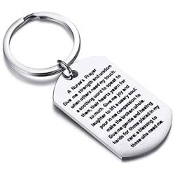 HOLLP Nurse Prayer Gift A Nurses Prayer Jewelry Nurse Graduation Gift Nurse Birthday Gift Nursing Student Gift Dog Tag Keychain