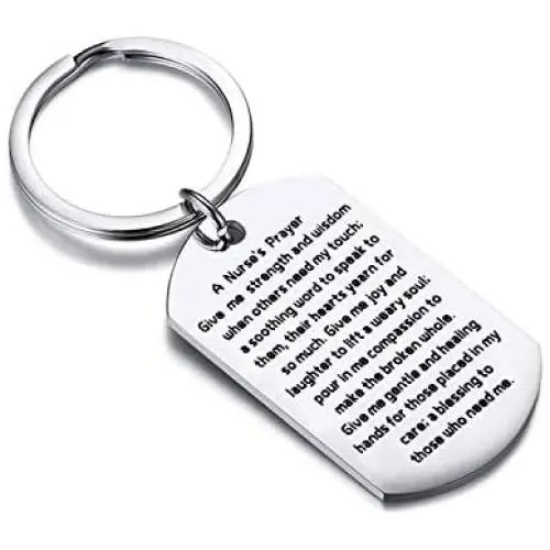 HOLLP Nurse Prayer Gift A Nurses Prayer Jewelry Nurse Graduation Gift Nurse Birthday Gift Nursing Student Gift Dog Tag Keychain HOLLP Nurse Prayer Gift A Nurses Prayer Jewelry Nurse Graduation Gift Nurse Birthday Gift Nursing Student Gift Dog Tag Keychain