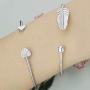 Shareky Women 4pcs Layered Cuff Bangle Bracelet Set Adjustable Stackable Wrap Bangle Open Branch Wire Bangle