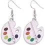 Artist Paint Palette and Brush Enamel Pendant Earrings Zinc Alloy Dangle Drop Earrings Delicate Gift for Painter Artists Women Girls Artist Paint Palette and Brush Enamel Pendant Earrings Zinc Alloy Dangle Drop Earrings Delicate Gift for Painter Artists Women Girls