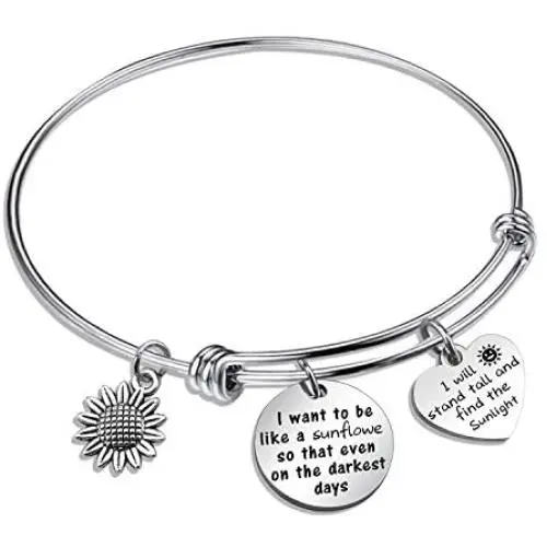 TOGON Sunflower Charm Keychain I Want to Be Like a Sunflower Inspirational Gift for Women Girls Encourage Keyring Sunflower Jewelry Inspiring Gift TOGON Sunflower Charm Keychain I Want to Be Like a Sunflower Inspirational Gift for Women Girls Encourage Keyring Sunflower Jewelry Inspiring Gift