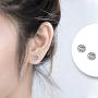 Hithop 12Pairs Women Girl Fashion Pearl Crystal Heart Stud Triangle Earring Set Jewelry EW sakcharn (Silver)