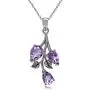 Silvershake 2.28ct. Natural Amethyst 925 Sterling Silver Leaf Pendant with 18 Inch Chain Necklace Silvershake 2.28ct. Natural Amethyst 925 Sterling Silver Leaf Pendant with 18 Inch Chain Necklace