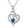Waysles I Love You to The Moon and Back Pendant Necklace, 925 Sterling Sliver Jewelry Heart Necklace with Cubic Zirconia for Mother Girlfriend Wife Sister