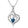 Waysles I Love You to The Moon and Back Pendant Necklace, 925 Sterling Sliver Jewelry Heart Necklace with Cubic Zirconia for Mother Girlfriend Wife Sister