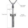 ZiWuark Mens Broken Sword Necklace Stainless Steel Knight Sword Necklaces Dragon Cloud Pattern Pendant Jewelry for Men and Women with 24 Inches Chain