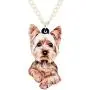 NEWEI Acrylic Sweet Yorkshire Terrier Dog Necklace Chain Pendant Collar Animal Pet Jewelry for Women Gifts Charm