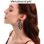 Vintage Leaf Drop Dangle Earrings, Boho Handmade Bead Statement Jewelry for Women Teen Girls