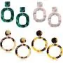 Hanpabum 8 Pairs Acrylic Leather Drop Dangle Earrings Mottled Resin Stud Earrings Set Bohemian Statement Round&Oval Shape Jewelry Hanpabum 8 Pairs Acrylic Leather Drop Dangle Earrings Mottled Resin Stud Earrings Set Bohemian Statement Round&Oval Shape Jewelry