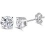 DovEggs 10K White Gold Post 1CTW 5mm Heart Arrows Cut Moissanite Stud Earrings Sterling Silver Push Back for Women
