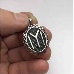 argunjewellery Turkish Jewelry Oval Kayi IYI Ertugrul Motif 925K Sterling Silver Unisex Pendant