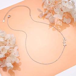 S925 Sterling Silver Jewelry Sideways Choker Necklace 14 inches to 18 inches