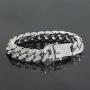 HUAMING Apzzic 12mm Gold Plated Hip Hop Iced Out CZ Lab Diamond Miami Cuban Link Chain Bracelet for Men and Women
