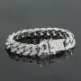 HUAMING Apzzic 12mm Gold Plated Hip Hop Iced Out CZ Lab Diamond Miami Cuban Link Chain Bracelet for Men and Women