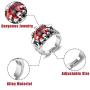 PANTIDE 15Pcs Vintage Punk Rings Set, Stainless Steel Gothic Alloy Biker Adjustable Rings, Skeleton Skull Evil Eye Chinese Dragon Claw Octopus Dragon Rings, Fashion Retro Black Silver Antique Jew