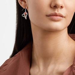 SNZM Love Heart Rose Earrings for Women Girlfriend Sterling Silver Dangle Earrings Jewelry Gifts for Christmas Anniversary