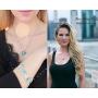 Leafael Infinity Love Crystal Heart Bundle Jewelry Set Light Turquoise Aqua Blue December Birthstone, Silver-tone