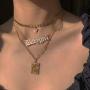 Haloty Punk Layered Butterfly Pendant Necklace Gold Initial Choker Necklaces Chain Fashion Letter Necklace Jewelry for Women and Girls (Dragon)