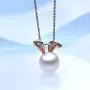 Freshwater Cultured Pearls Cute Animal Rabbit Pendant Delicate Jewelry S925 Sterling Silver Necklace Easter Valentines Day Christmas Anniversary Gift for Girls Women - Rose Gold