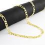 Nuragold 10k Yellow Gold 4mm Figaro Chain Link Pendant Necklace, Mens Womens Lobster Lock 16'' 18'' 20'' 22'' 24'' 26'' 28'' 30''