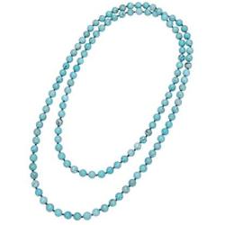 PERNNLA PEARL Natural Turquoise Long Beaded Necklace Wrap Bracelet Handmade Jewelry for Women Men