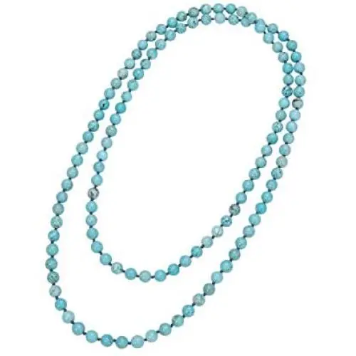 PERNNLA PEARL Natural Turquoise Long Beaded Necklace Wrap Bracelet Handmade Jewelry for Women Men PERNNLA PEARL Natural Turquoise Long Beaded Necklace Wrap Bracelet Handmade Jewelry for Women Men