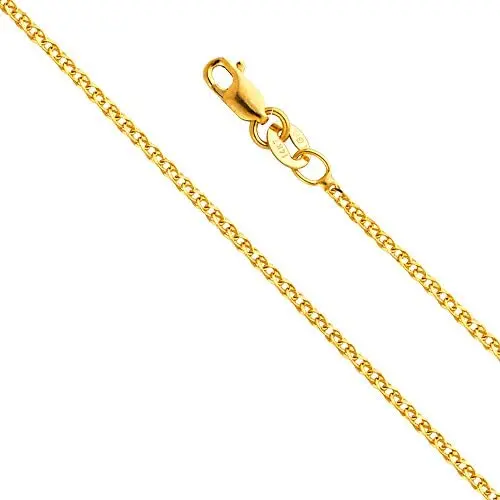 14k REAL Yellow OR White OR Rose/Pink Gold Solid 1.5mm Flat Open wheat Chain Necklace with Lobster Claw Clasp 14k REAL Yellow OR White OR Rose/Pink Gold Solid 1.5mm Flat Open wheat Chain Necklace with Lobster Claw Clasp