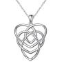 925 Sterling Silver Good Luck Irish Claddagh Celtic Knot Love Heart Pendant Necklace for Women Girls Ladies Birthday Gift, 18'' Rolo Chain