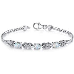 Created Opal Bracelet Sterling Silver Oval Cabochon 1.25 Carats