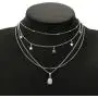 NICEMOVIC Boho Layered Star Tassel Choker Necklace Silver Opal Pendant Necklaces Beach Chain Jewelry for Women and Girls NICEMOVIC Boho Layered Star Tassel Choker Necklace Silver Opal Pendant Necklaces Beach Chain Jewelry for Women and Girls