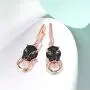 Santuzza Black Panther Spinel Rose Gold 14K Plating Earrings for Women 925 Sterling Silver Leopard Head Earring Santuzza Black Panther Spinel Rose Gold 14K Plating Earrings for Women 925 Sterling Silver Leopard Head Earring