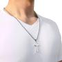 P. BLAKE Stainless Steel Cross Pendant Necklace for Men Boys Jewelry Gift, Chain Necklace 24 Inch