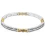 Rosemarie Collections Womens Tailored Caviar Pattern Two Tone Double Stretch Stackable Bracelet